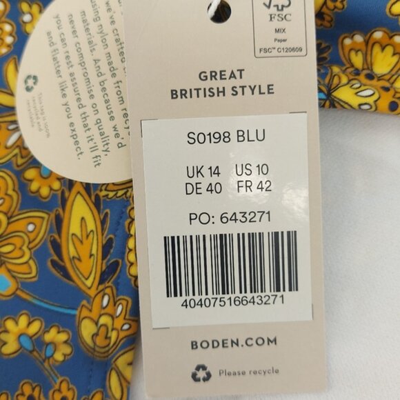 Boden Classic Bikini Shorts Harvest Blue Size 10 - Picture 4 of 9